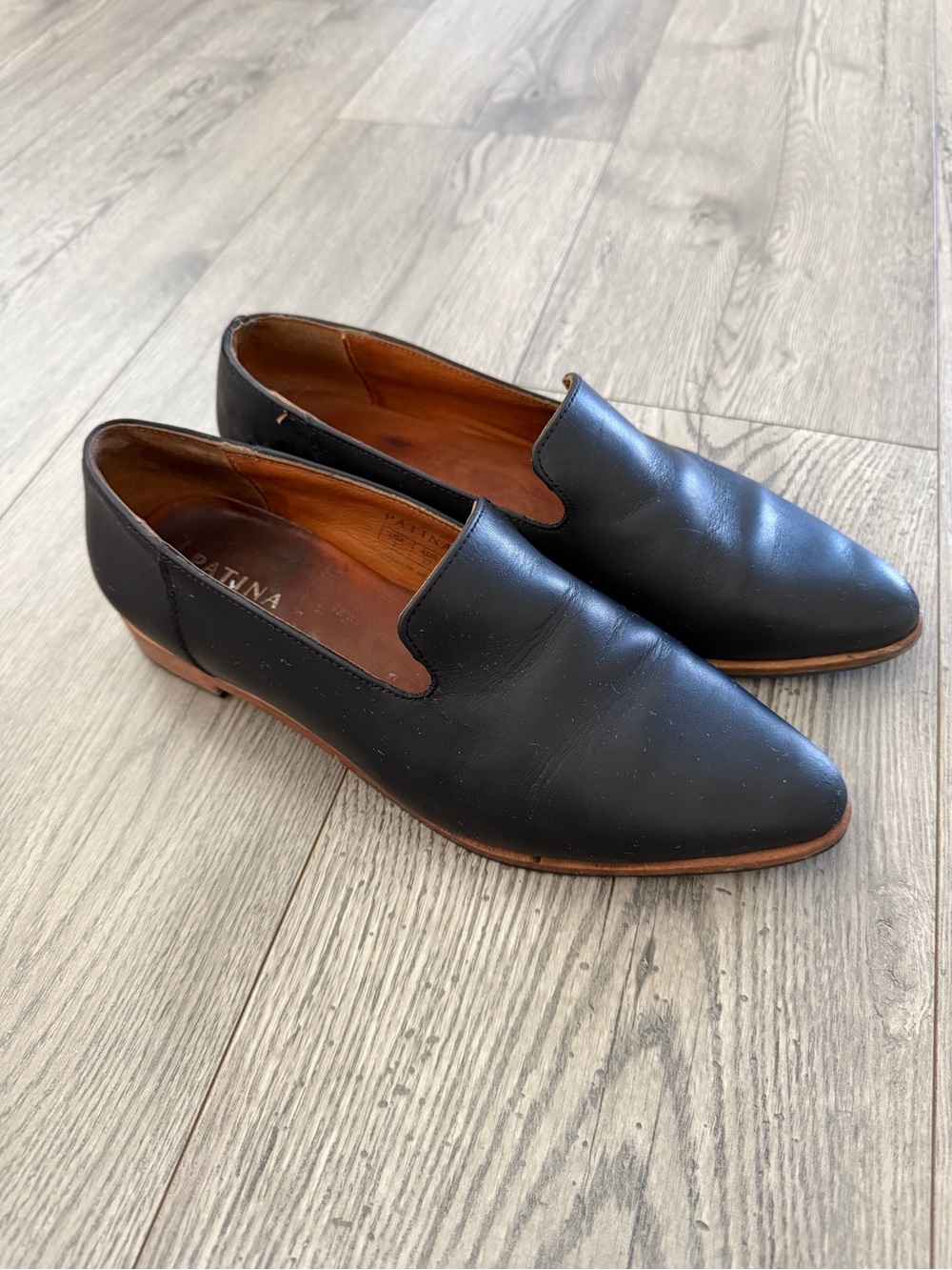 Portland Leather Patina Black Slip-On Women's Loafers